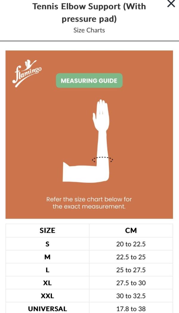 flam elbow size chart
