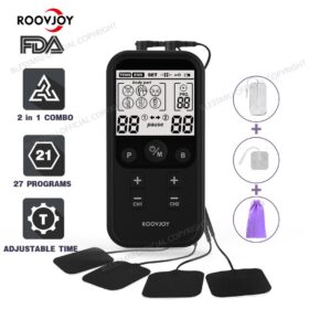 Roovjoy 3 In 1 TENS And EMS Muscle Stimulator Rechargeable