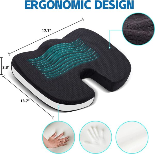 Orthopedic Gel Seat Cushion For Back Pain Sciatica Coccyx Stenosis Hip ...