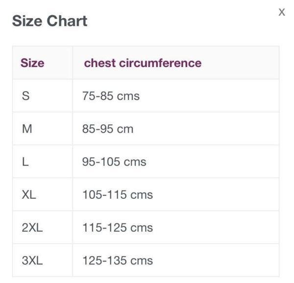 flam back size chart